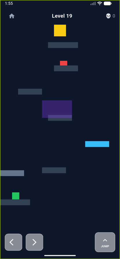 Level 19: a vertical maze of platforms and hazards
