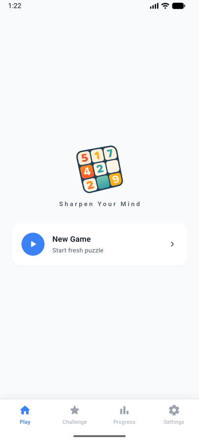 Sudoku - Puzzle Quest home screen: Sharpen Your Mind